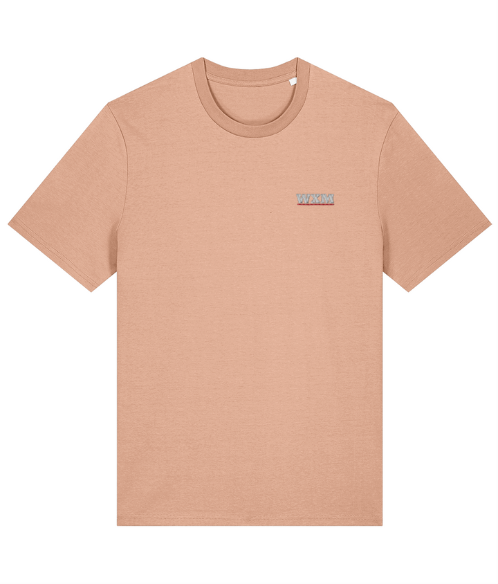 WXM embroidered Wrexham cotton tee in Fraiche Peche, Legends in Thread