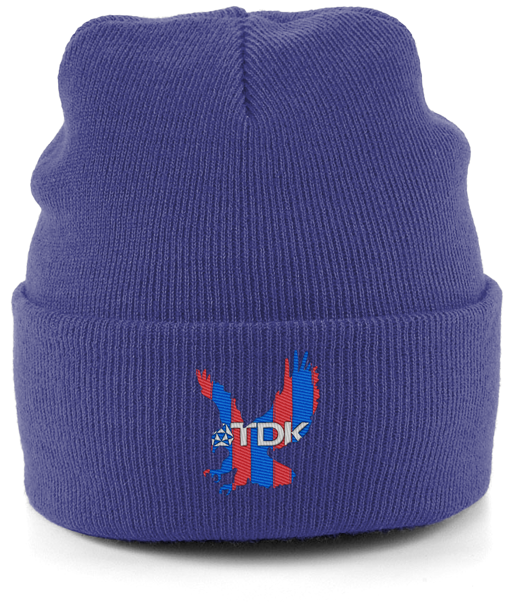 TDK Eagle embroidered Crystal Palace beanie in Heather Navy, Legends in Thread