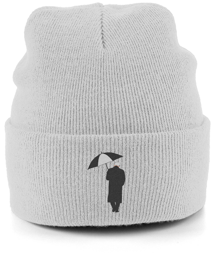 Bobby Robson Umbrella embroidered Newcastle United beanie in Cloud Grey, Legends in Thread