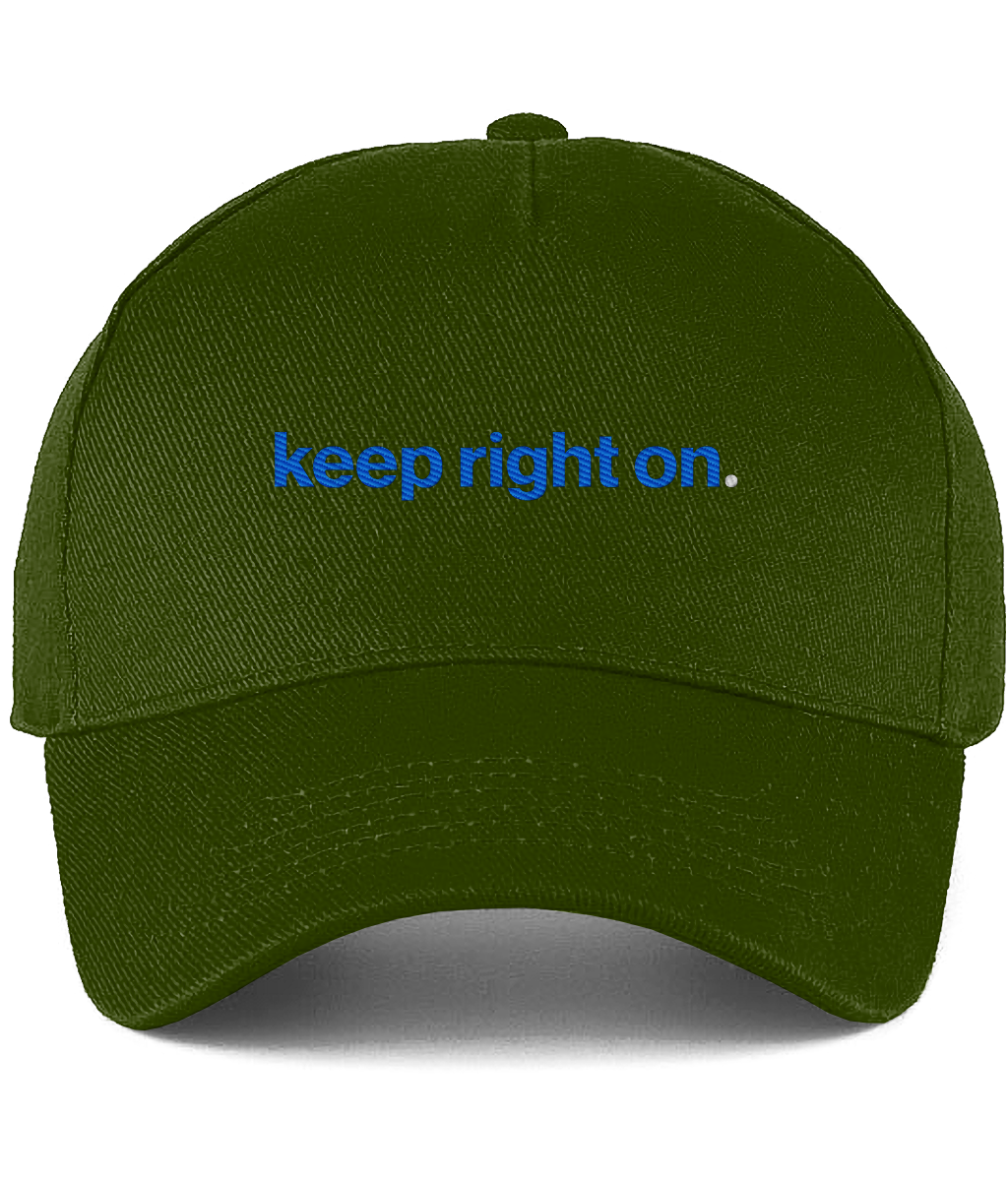 Keep Right On embroidered Birmingham City baseball cap in Olive Green, Legends in Thread