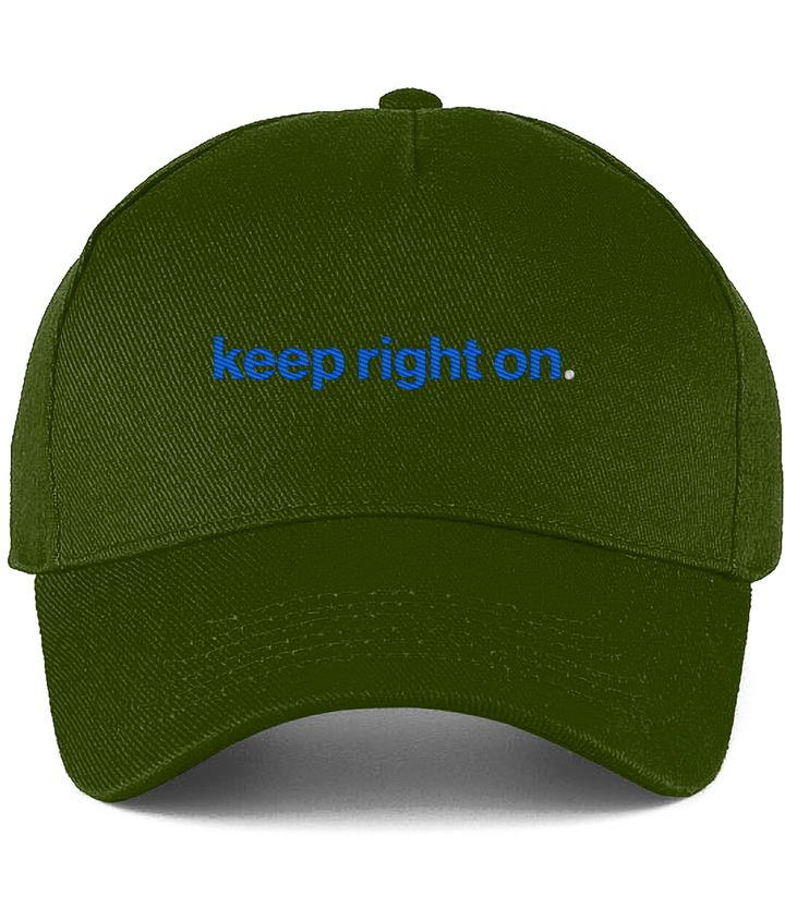 Keep Right On embroidered Birmingham City baseball cap in Olive Green, Legends in Thread