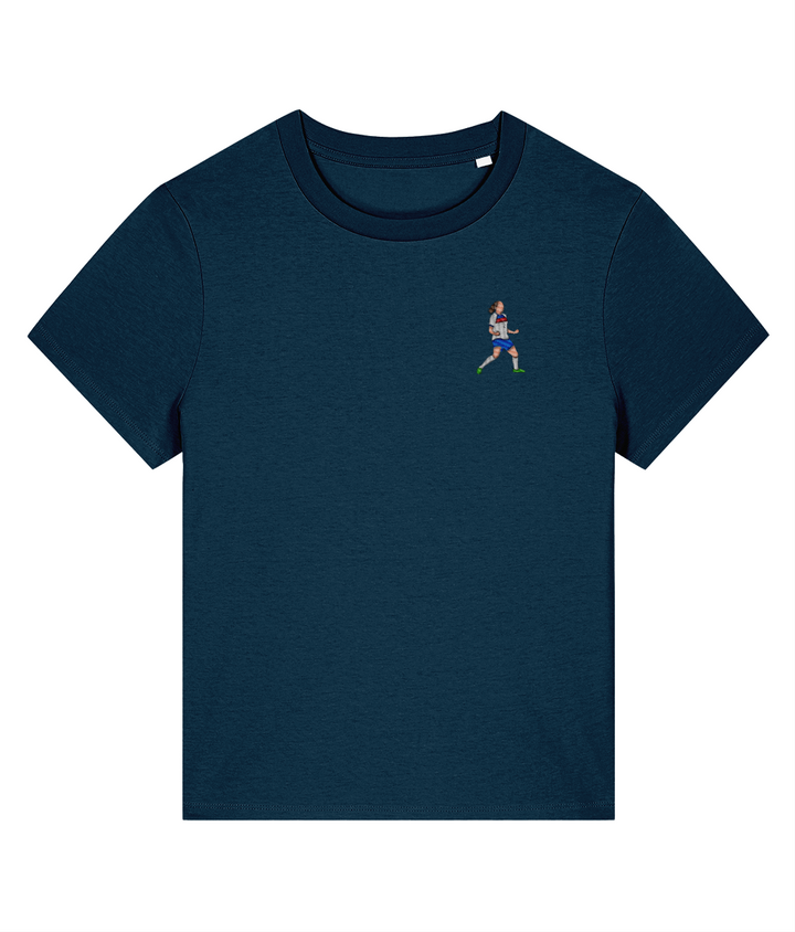 Ladies Lucy Bronze Celebration embroidered England Lionesses ladies fit t-shirt in Deep Teal, Legends in Thread