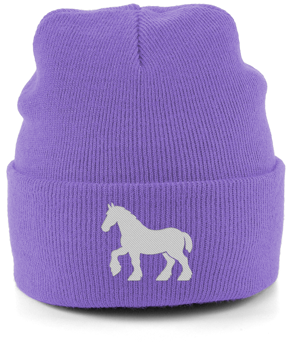 Ipswich Horse embroidered Ipswich Town beanie in Violet, Legends in Thread