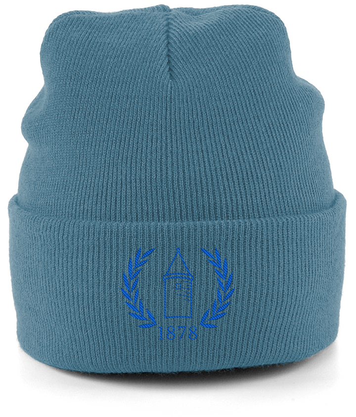EFC 1878 embroidered Everton beanie in Airforce Blue, Legends in Thread