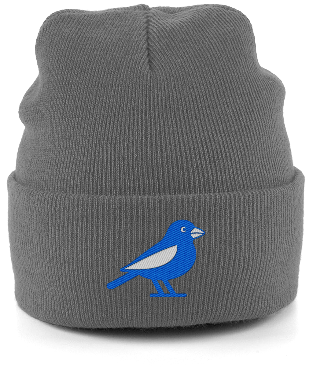 Cardiff Bluebird embroidered Cardiff City beanie in Graphite Grey, Legends in Thread