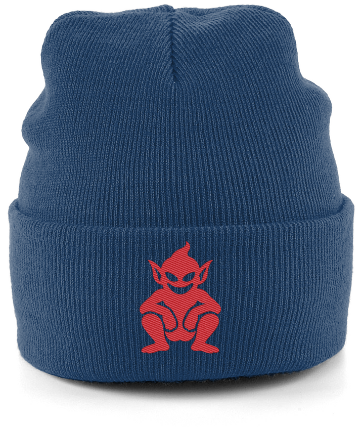 Lincoln Imp embroidered Lincoln City beanie in Oxford Navy, Legends in Thread