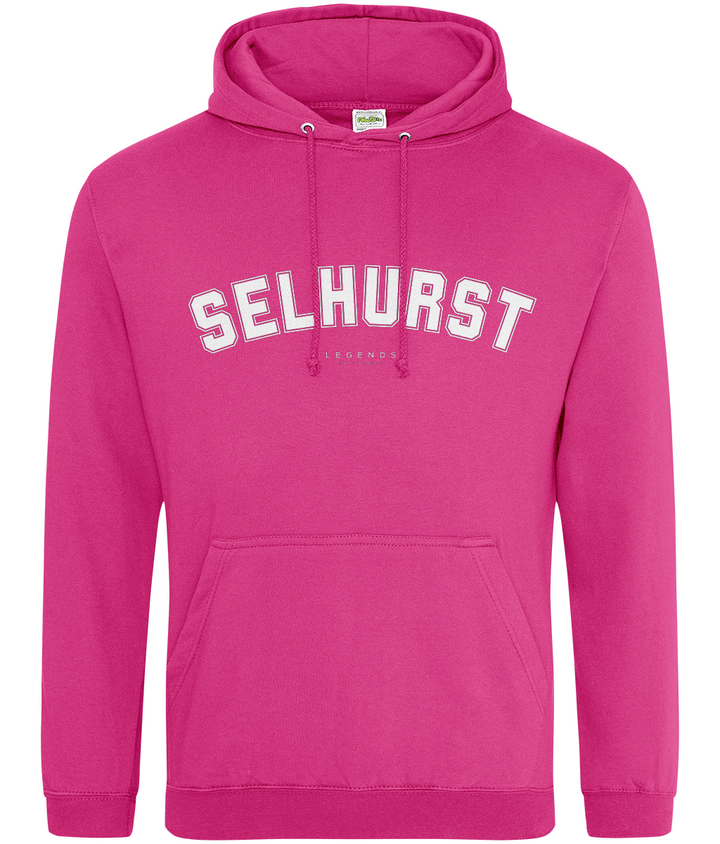 Selhurst Hoodie printed Crystal Palace hoodie in Festival Fuchsia, Legends in Thread
