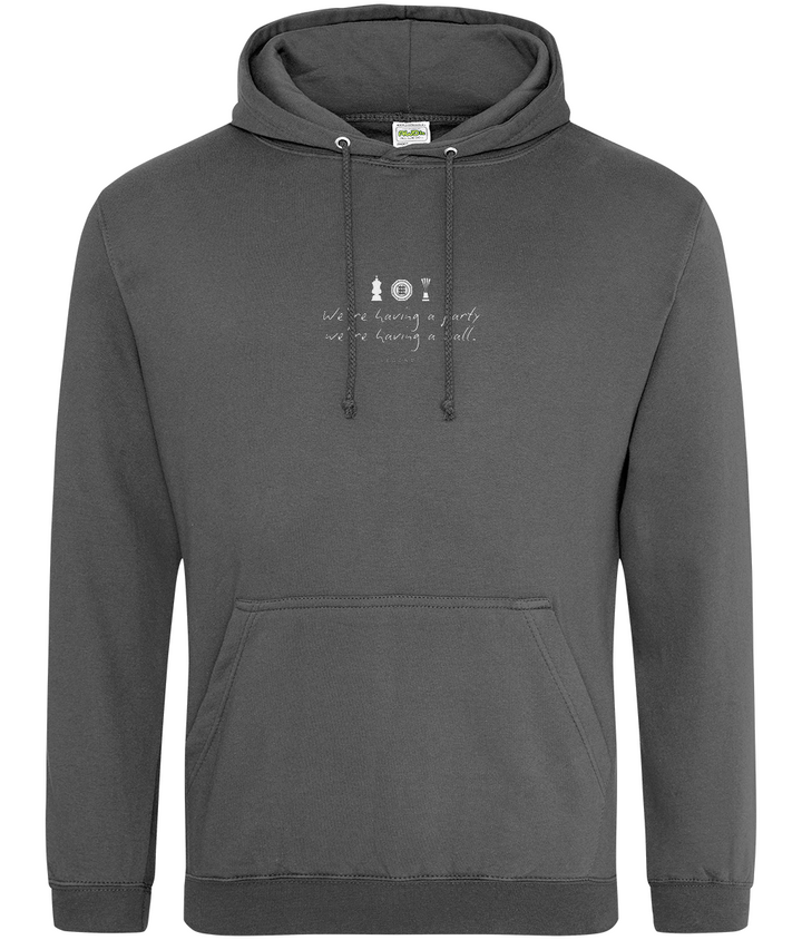 We're Having a Party, We're Having a Ball printed Crystal Palace hoodie in Charcoal, Legends in Thread