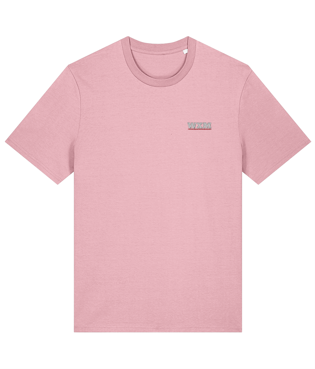 WXM embroidered Wrexham cotton tee in Cotton Pink, Legends in Thread