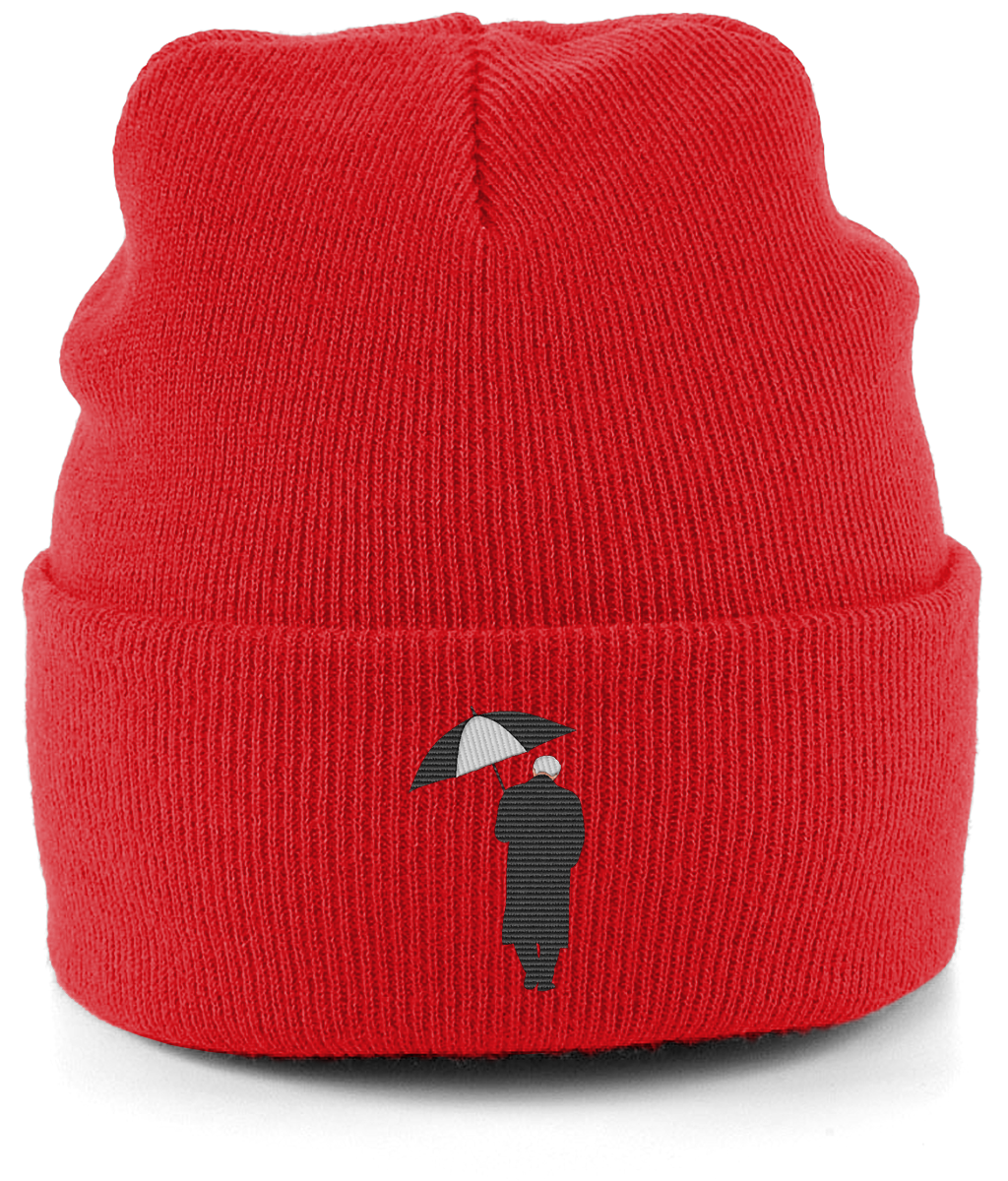 Bobby Robson Umbrella embroidered Newcastle United beanie in Fire Red, Legends in Thread