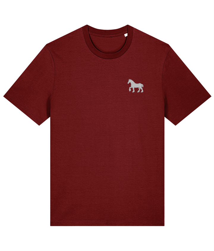 Ipswich Horse embroidered Ipswich Town cotton tee in Burgundy, Legends in Thread