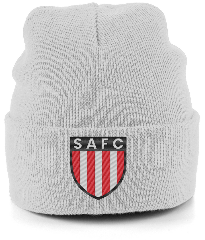 SAFC embroidered Sunderland beanie in Cloud Grey, Legends in Thread