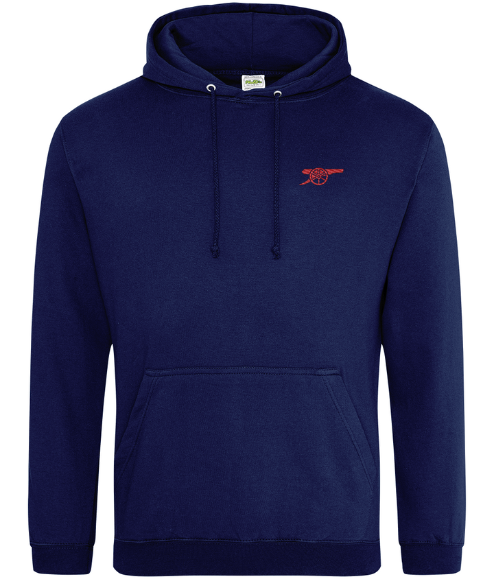 Arsenal Inspired Cannon embroidered Arsenal hoodie in Oxford Navy, Legends in Thread