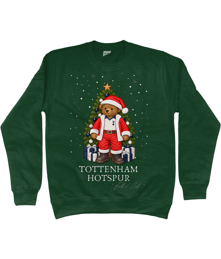 Harrington Bear Xmas printed Tottenham Hotspur Christmas jumper in Forest, Legends in Thread