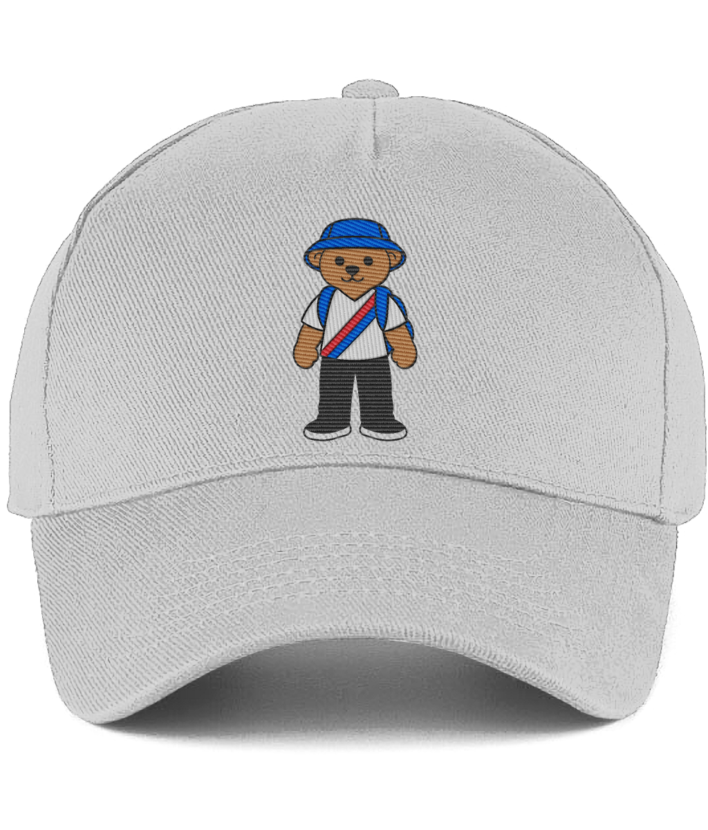 Selby the Bear Baseball Cap embroidered Crystal Palace baseball cap in Light Grey, Legends in Thread