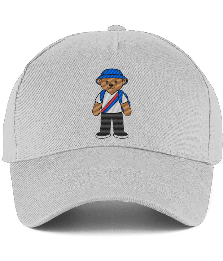 Selby the Bear Baseball Cap embroidered Crystal Palace baseball cap in Light Grey, Legends in Thread