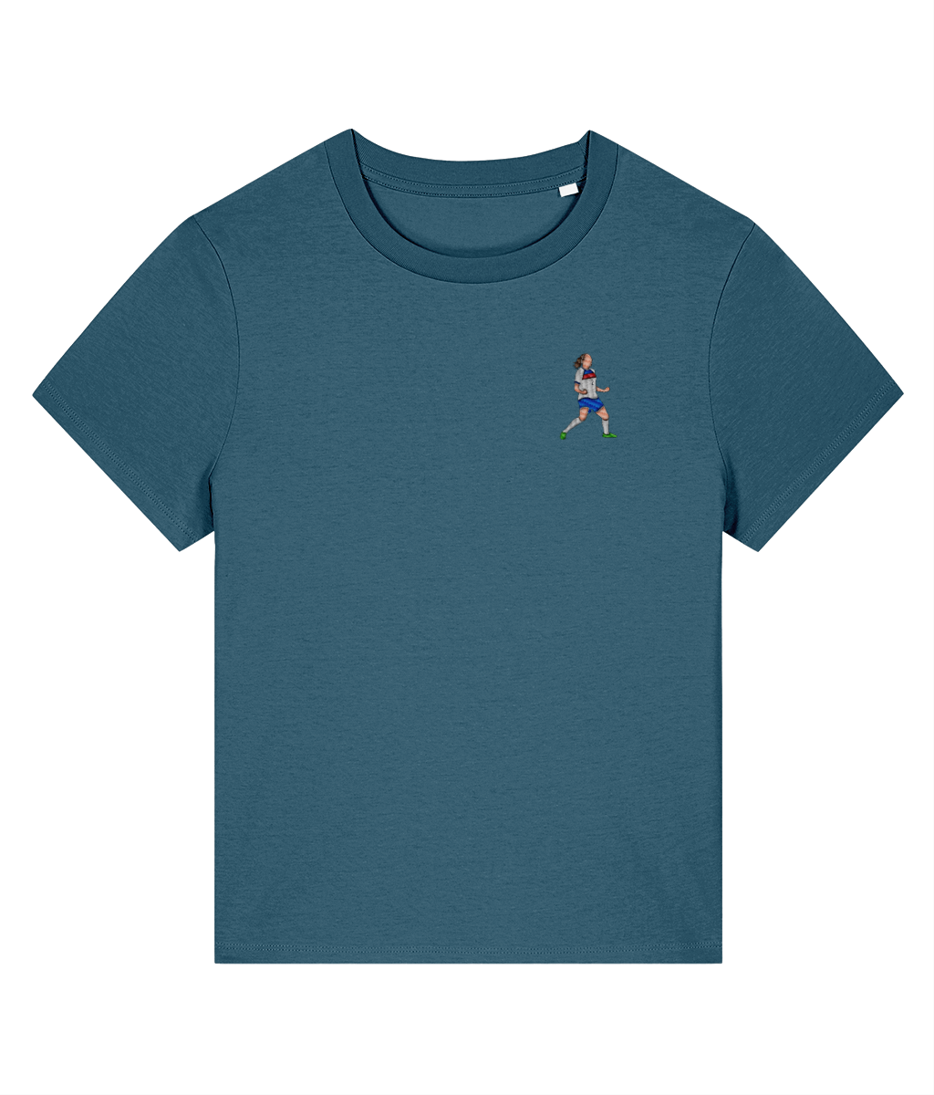 Ladies Lucy Bronze Celebration embroidered England Lionesses ladies fit t-shirt, Legends in Thread