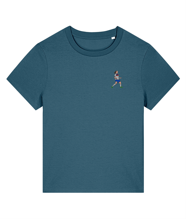 Ladies Lucy Bronze Celebration embroidered England Lionesses ladies fit t-shirt, Legends in Thread