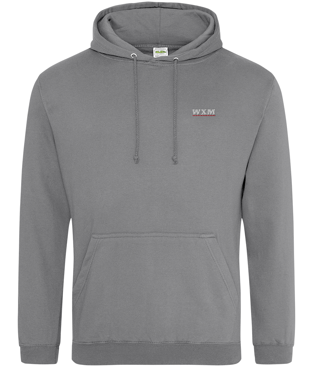 WXM embroidered Wrexham hoodie in Graphite Heather, Legends in Thread