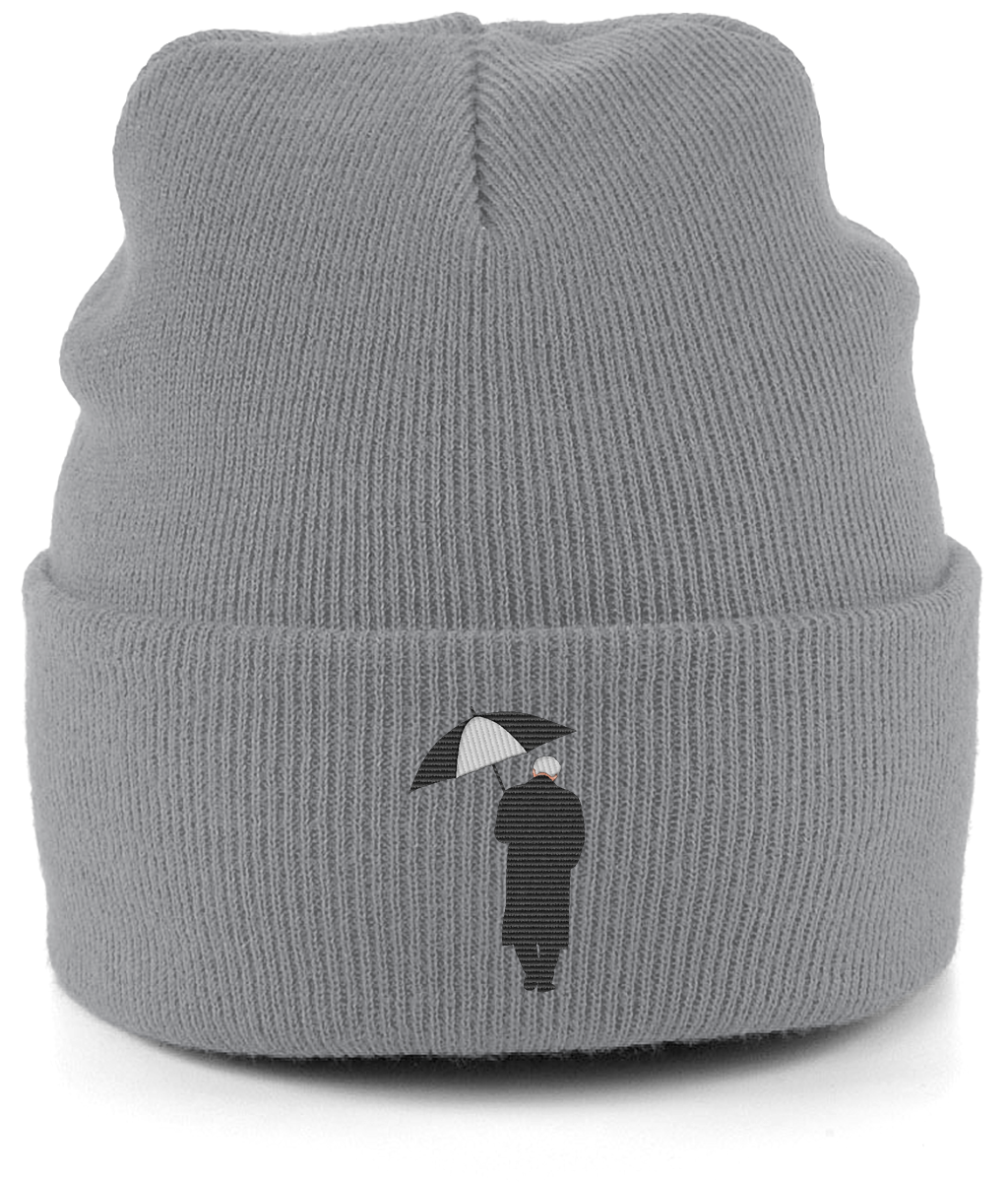 Bobby Robson Umbrella embroidered Newcastle United beanie in Antique Grey, Legends in Thread