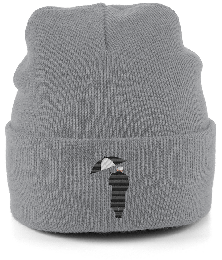 Bobby Robson Umbrella embroidered Newcastle United beanie in Antique Grey, Legends in Thread