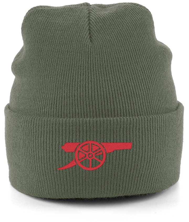 Arsenal Cannon embroidered Arsenal beanie in Olive, Legends in Thread