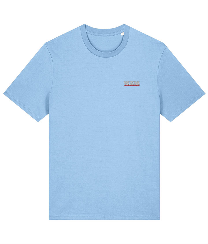 WXM embroidered Wrexham cotton tee in Blue Soul, Legends in Thread