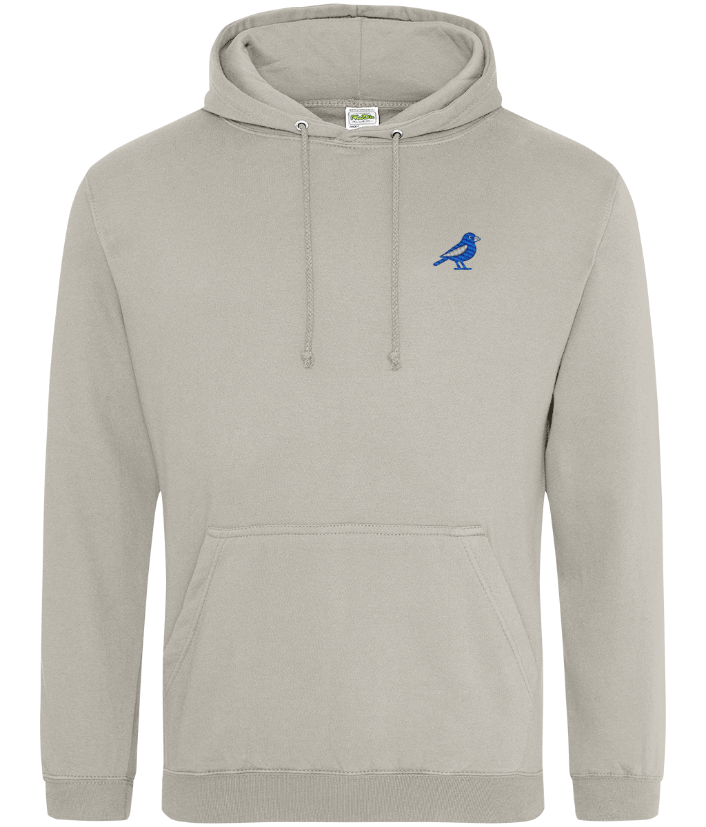 Cardiff Bluebird embroidered Cardiff City hoodie in Natural Stone, Legends in Thread