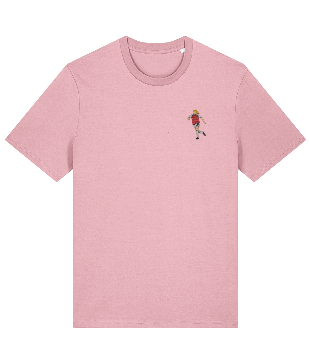 Alessia Russo embroidered Arsenal cotton tee in Cotton Pink, Legends in Thread