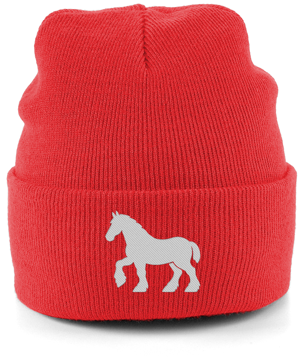 Ipswich Horse embroidered Ipswich Town beanie in Bright Red, Legends in Thread