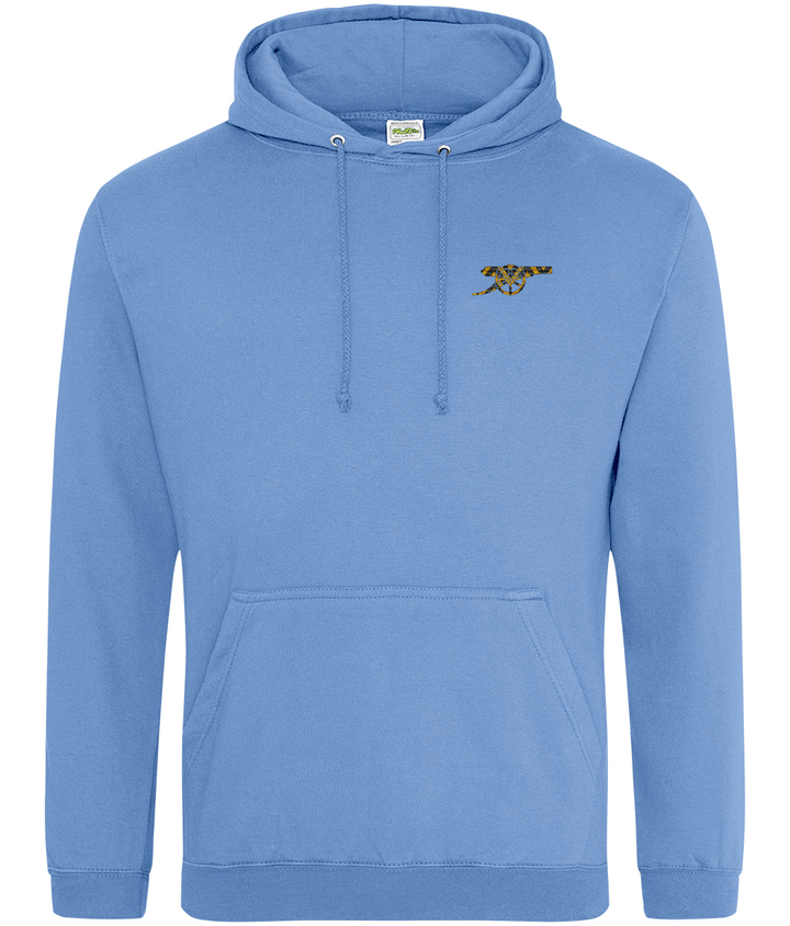 Bruised Banana embroidered Arsenal hoodie in Cornflower Blue, Legends in Thread