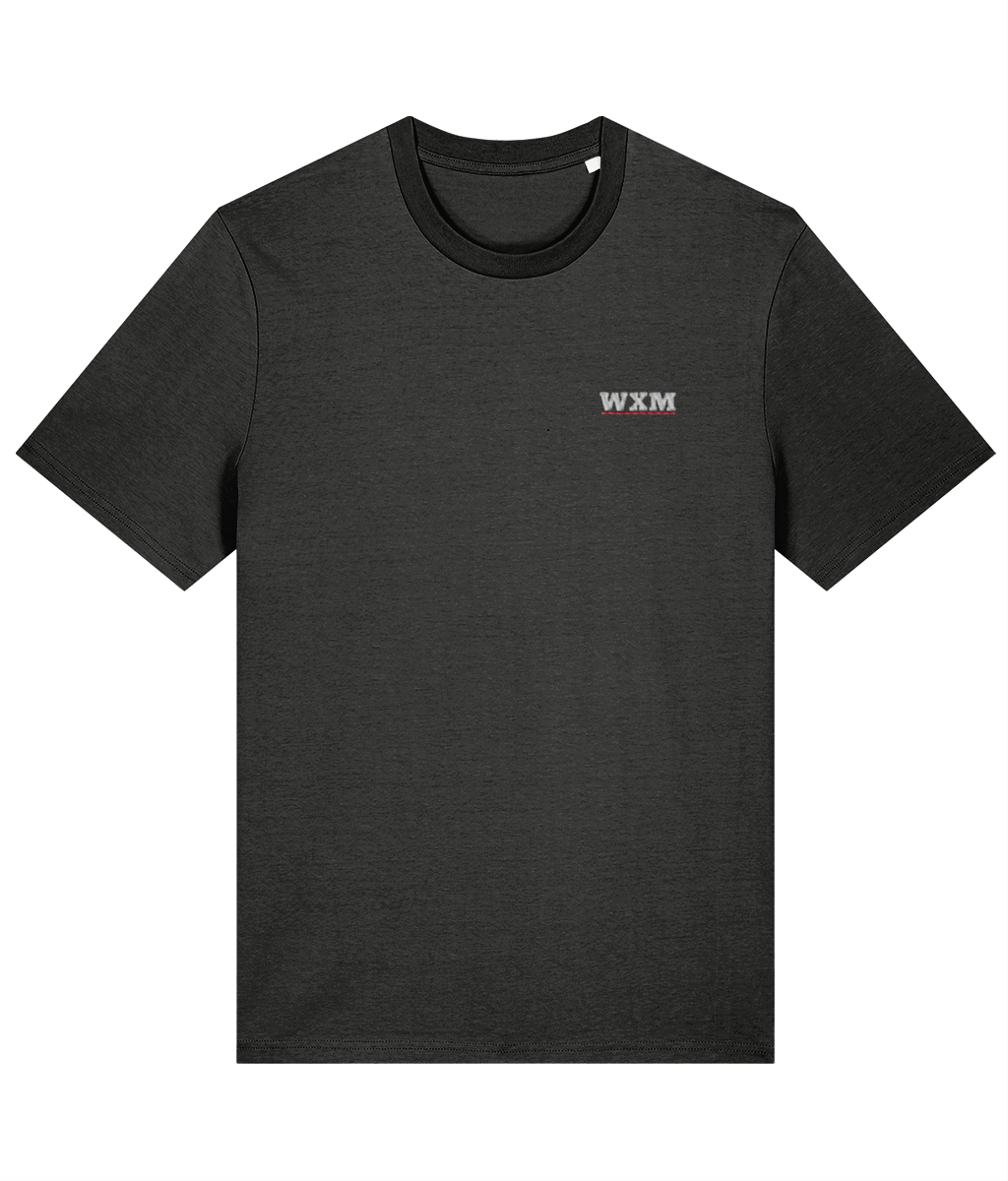 WXM embroidered Wrexham cotton tee in Dark Heather Grey, Legends in Thread