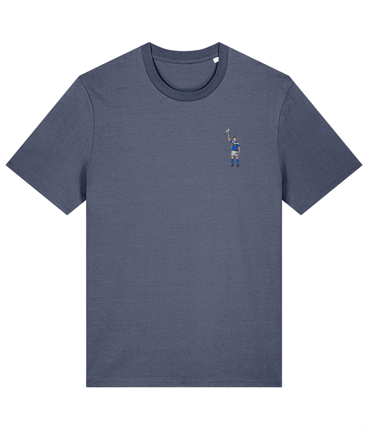 Zigic Carling Cup embroidered Birmingham City cotton tee in Blue Grey, Legends in Thread