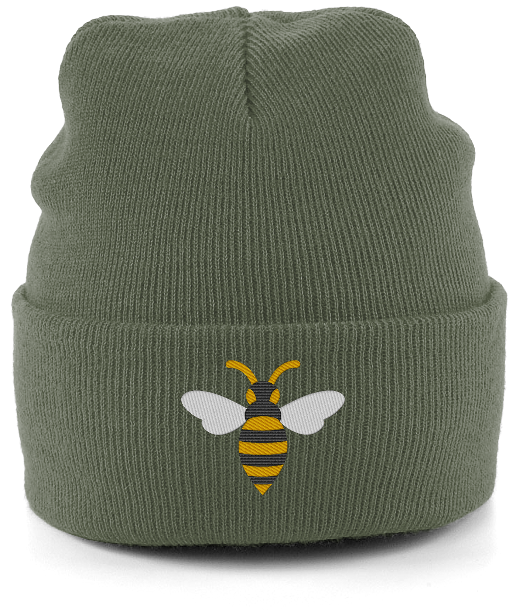 Watford Hornet embroidered Watford beanie in Olive, Legends in Thread