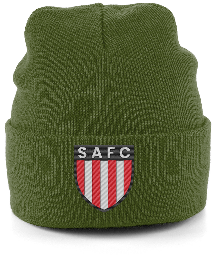 SAFC embroidered Sunderland beanie in Moss Green, Legends in Thread