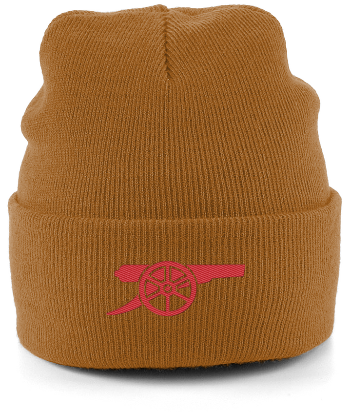 Arsenal Cannon embroidered Arsenal beanie in Caramel, Legends in Thread