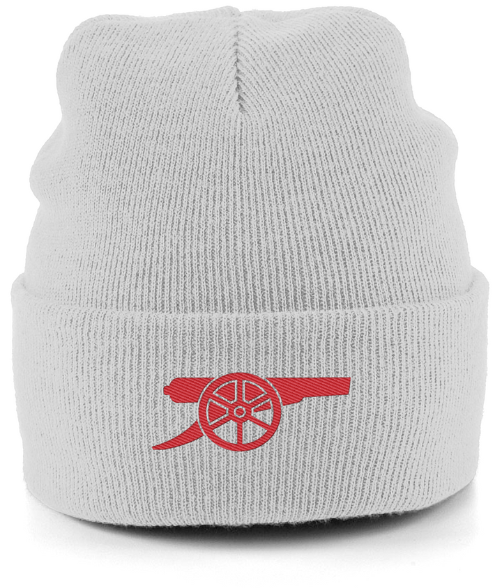 Arsenal Cannon embroidered Arsenal beanie in Light Grey, Legends in Thread
