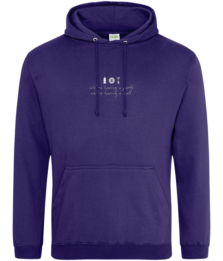 We're Having a Party, We're Having a Ball printed Crystal Palace hoodie in Ultra Violet, Legends in Thread