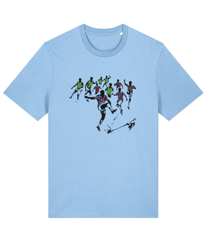 Conference League Boom (no text) printed Crystal Palace cotton tee in Blue Soul, Legends in Thread