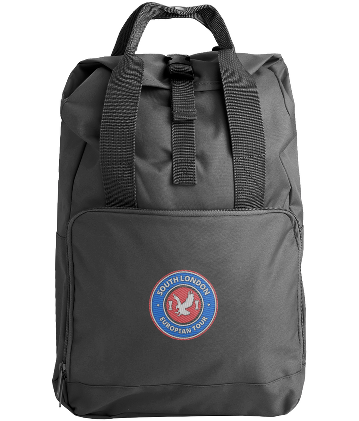 South London European Tour Backpack embroidered Crystal Palace backpack in Black, Legends in Thread