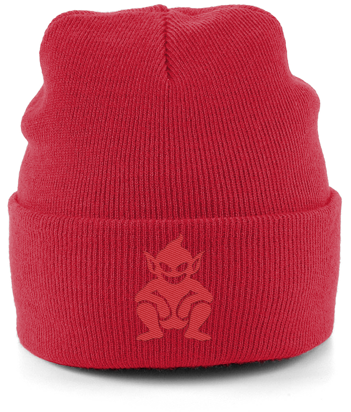 Lincoln Imp embroidered Lincoln City beanie in Classic Red, Legends in Thread