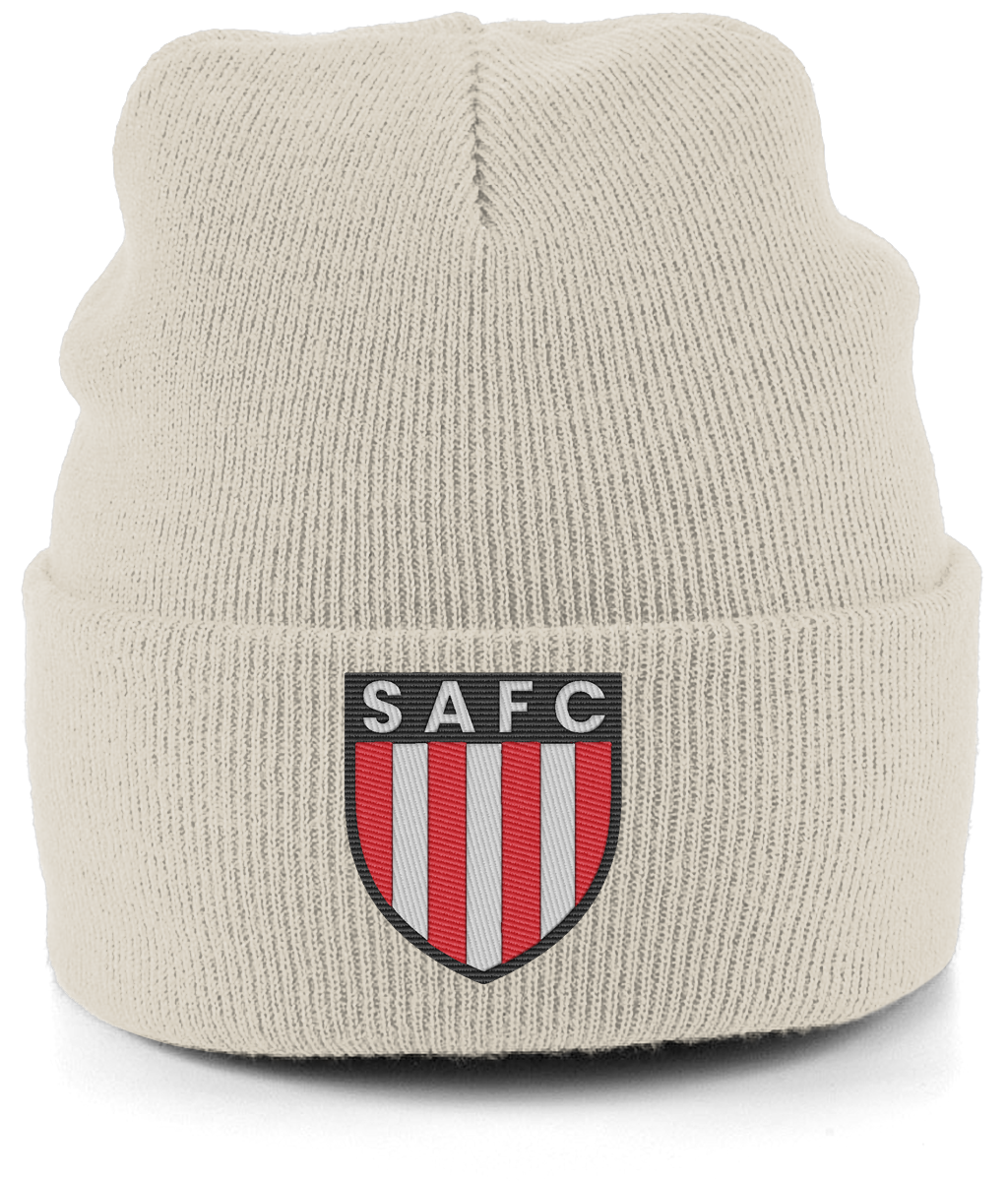 SAFC embroidered Sunderland beanie in Almond, Legends in Thread