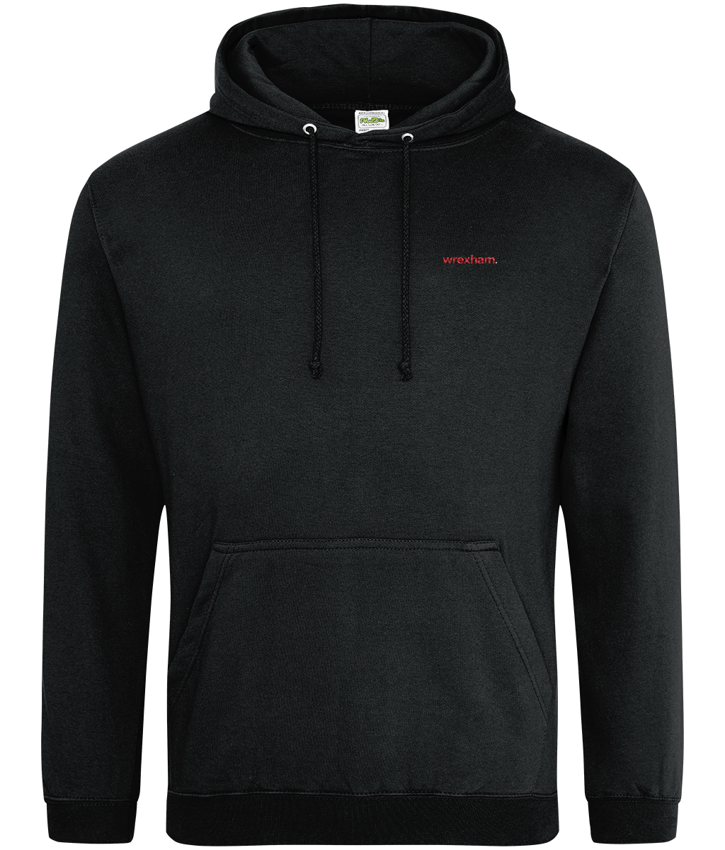 wrexham. embroidered Wrexham hoodie in Jet Black, Legends in Thread