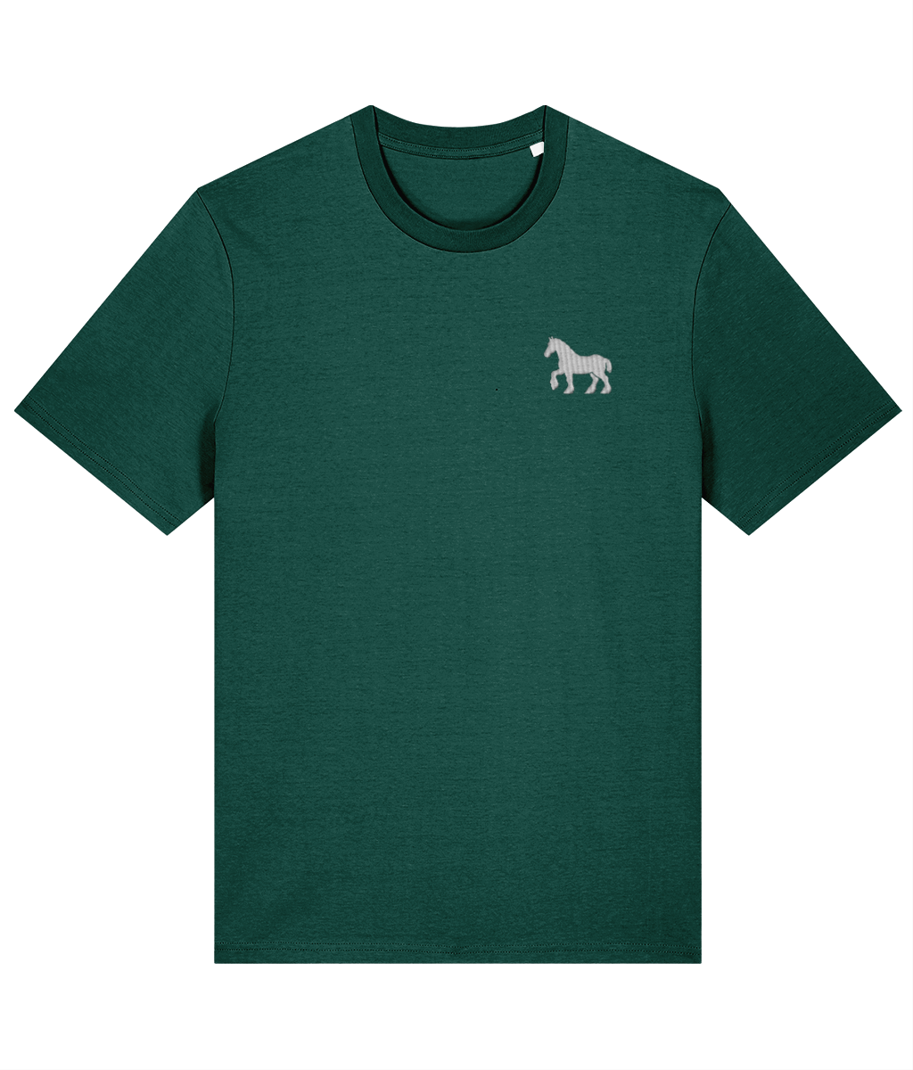 Ipswich Horse embroidered Ipswich Town cotton tee in Glazed Green, Legends in Thread