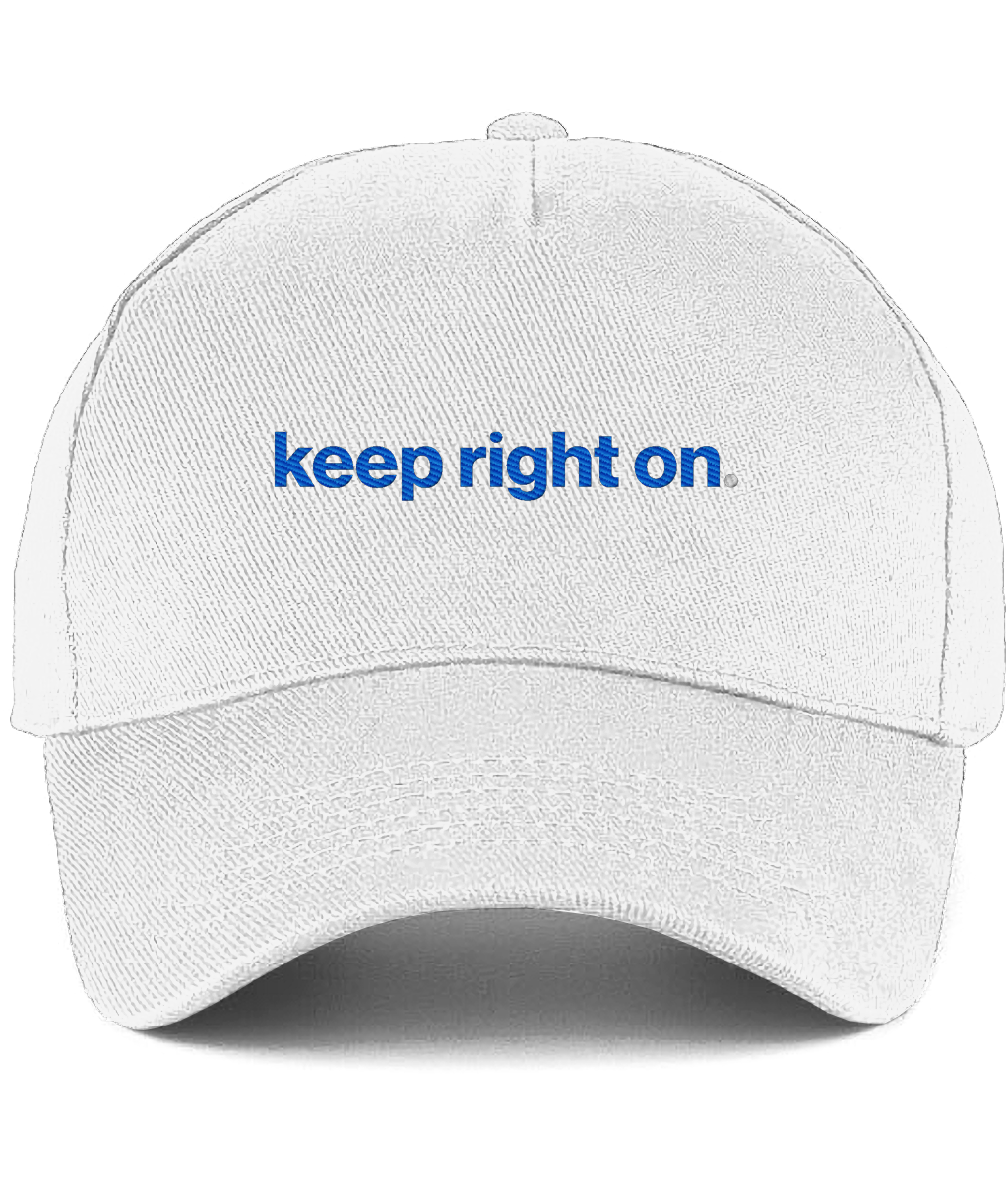 Keep Right On embroidered Birmingham City baseball cap in White, Legends in Thread
