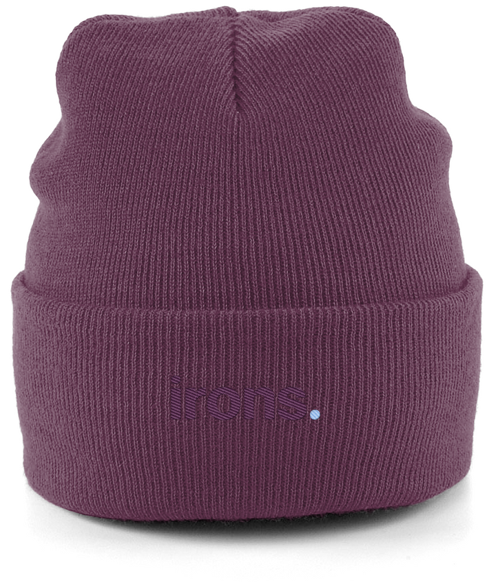irons. embroidered West Ham beanie in Plum, Legends in Thread