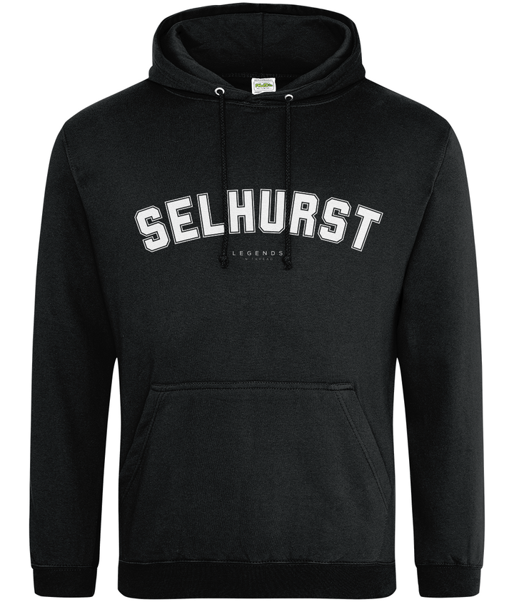 Selhurst Hoodie printed Crystal Palace hoodie in Jet Black, Legends in Thread