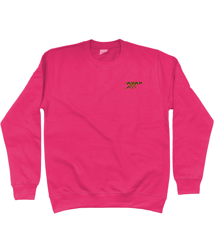 Bruised Banana embroidered Arsenal sweatshirt in Hot Pink, Legends in Thread