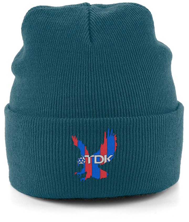 TDK Eagle embroidered Crystal Palace beanie in Petrol, Legends in Thread