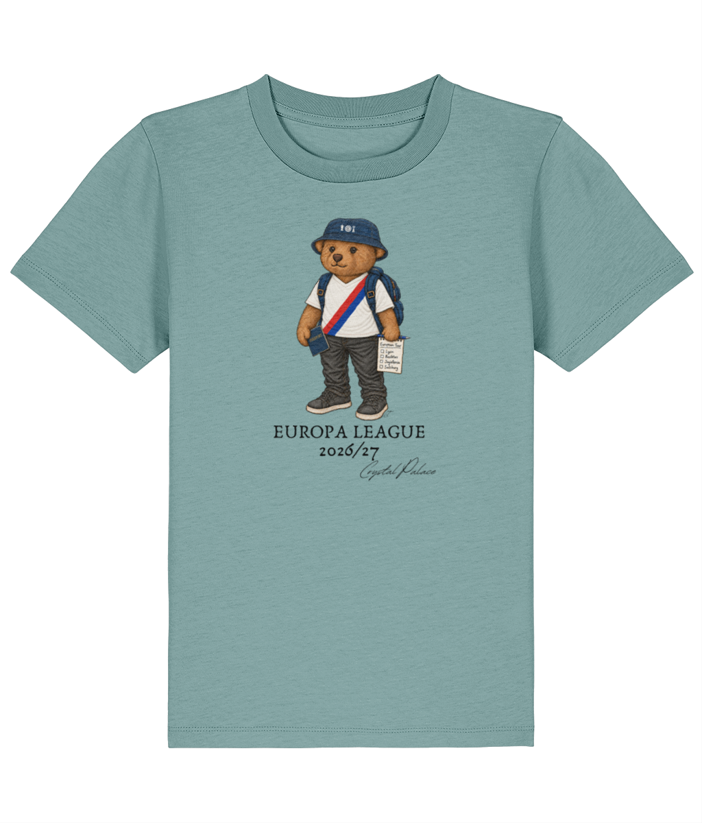 Selby Europa League printed Crystal Palace kids tee in Teal Monstera, Legends in Thread